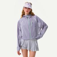 瞬时山野山系户外C6防泼水撞色拼接连帽防晒服短款防晒衣女