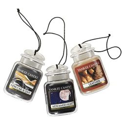 【破价】YANKEE CANDLE 汽车香薰挂件 3件装 皮革仲夏夜新车香型 持久30天除臭净化 车载空气清新剂