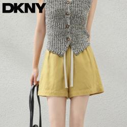 DKNY 高腰抽绳宽松阔腿透气休闲短裤26新款A字夏日裤子