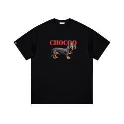 I.T CHOCOOLATE腊肠犬小狗印花落肩短袖全棉T恤男