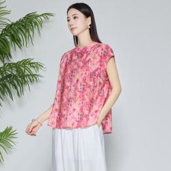 aoslo 26夏款女装国风高级感立领盘扣衬衫阔腿裤薄款