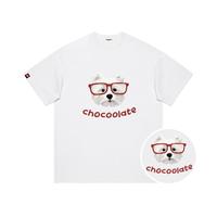 I.T CHOCOOLATE纯棉卡通LOGO小狗印花圆领短袖T恤情侣