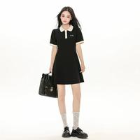 I.T it ccaabb女装夏季学院风百搭收腰显瘦泡泡袖Polo领连衣裙