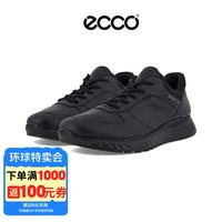 ecco 运动鞋男 户外透气休闲运动鞋  835304 黑色 40