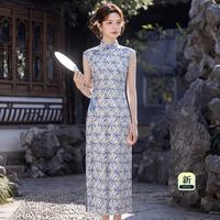 她池 新女士清雅新中式修身连衣裙