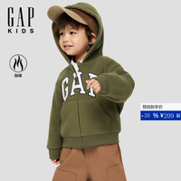 Gap 男女童春款logo摇粒绒卫衣外套804621 军绿色 130 cm(8-9岁) 亚洲尺码