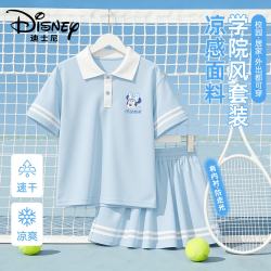 迪士尼 童装女童速干套装2026夏季新款可爱儿童短袖夏装凉感运动女孩衣服