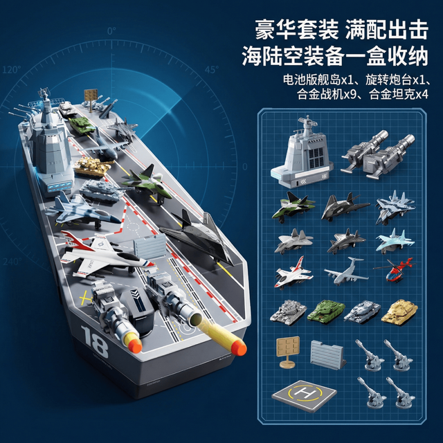 LIVING STONES 航空母舰模型飞机玩具男孩3