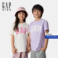 Gap 女童2026春季新款纯棉logo印花短袖T恤两件装儿童装上衣893575