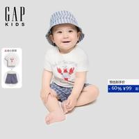 Gap 婴幼儿2026夏季新款纯棉印花短袖短裤套装儿童装美版000898633