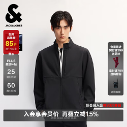 杰克琼斯 软壳防泼水加绒 立领夹克 E43纯黑色 L