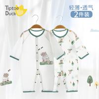 翘脚鸭 婴儿衣服新生儿夏季薄款连体衣纯棉夏天爬爬服满月男女宝宝睡衣73