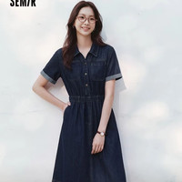 森马 森柔牛仔|牛仔连衣裙女工装风夏季短裙103325114009 L