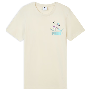 PUMA 639544 纯棉圆领 雪白色 XL 运动T恤