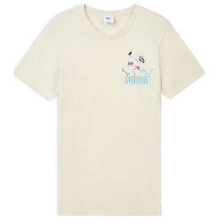 PUMA 639544 纯棉圆领 雪白色 XL 运动T恤