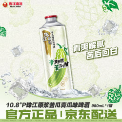 珠江啤酒 珠江原浆苦瓜青瓜味啤酒 980mL*1罐