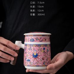 棠门 防烫带盖个人办公杯