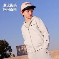 Champion 男女童纯棉刺绣连帽开衫卫衣