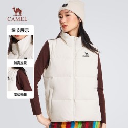 骆驼 情侣羽绒马甲 M13CAEC013 立领短款