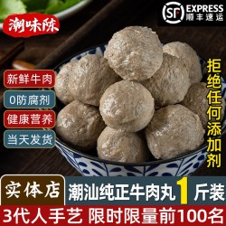 潮味陈 汕头 实心牛肉丸 250g*2包