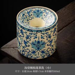 棠门 带盖建水陶瓷防飞烟烟灰缸