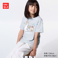 优衣库 童装女童CHIIKAWA UT/短袖T恤印花T恤491279 60 浅蓝色 160