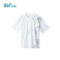361° 童装儿童T恤男童短袖针织衫夏装新款小学生宽松冰丝半袖上衣 本白 150