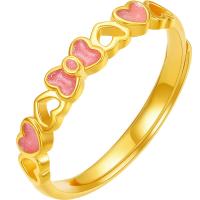 周六福 蝴蝶结足金999黄金戒指女计价A0113239活口13号约2.56g