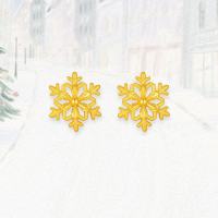 周六福 冰雪颂歌黄金耳钉女足金雪花生日礼物计价A0924715 一对 约1.6g