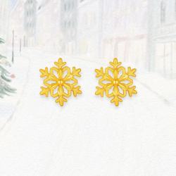 周六福 冰雪颂歌黄金耳钉女足金雪花生日礼物计价A0924715 一对 约1.6g