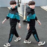 奥米鼠 男童秋装套装儿童8运动9春秋季衣服10休闲连帽6卫衣两件套13中大童男装