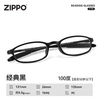ZIPPO 高清防蓝光眼镜 经典黑100度