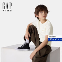 Gap 男女童2026春季新款 棉质小熊刺绣短袖T恤百搭儿童装上衣894371
