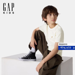 Gap 男女童2026春季新款 棉质小熊刺绣短袖T恤百搭儿童装上衣894371
