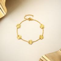 周六福 五花手链黄金四叶草手链女足金手链计价A0713525 约3.94g 16+3cm