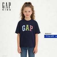 Gap 男女童2026春季新款纯棉logo印花短袖T恤儿童装休闲上衣862005