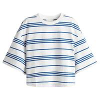 H&M 女装圆领条纹宽松短袖T恤
