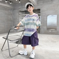 贝孩趣 男童夏季套装2026新款夏装中大童儿童男孩夏款短袖网红炸街薄款潮
