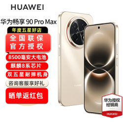 华为 畅享 90 Pro Max智能手机 8500mAh巨鲸大电池 华为畅享90promax 鸿蒙AI 流畅丝滑 金 8+256GB全网通