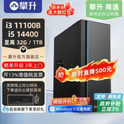 攀升 灵悦G5 i3处理器 16GB+512GB 台式电脑主机