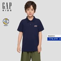 Gap 男童2026春季新款logo胶印吸湿速干短袖POLO衫儿童装861975