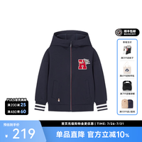 暇步士 童装儿童男女大童秋季新款舒适经典时尚针织外套 藏蓝 130