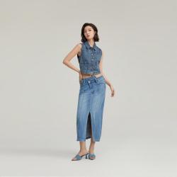 Levi's 冰薄荷面料 女士美式蓝色半身裙