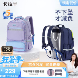 卡拉羊 风琴书包小学生1-3-6年级儿童五维减负防下坠男女减压护脊背包