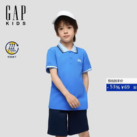 Gap 男童大童2026夏季新款吸湿速干logo短袖POLO衫儿童装893603