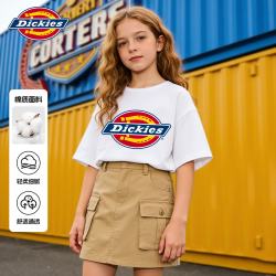 Dickies 女童短袖t恤2026新款夏季洋气时髦女孩半袖夏装薄款儿童纯棉上衣