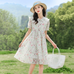 因否 女童夏季雪纺裙子2026夏装新款女大童儿童青少年长裙子公主裙 160