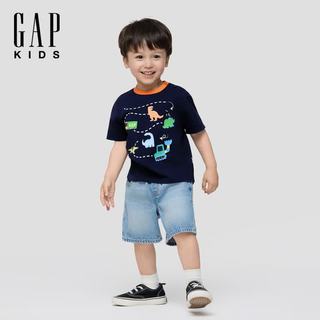 Gap 男幼童童趣动物路线图短袖T恤 海军蓝 100cm