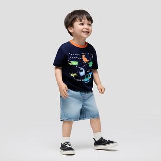 Gap 男幼童童趣动物路线图短袖T恤 海军蓝 100cm