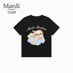 MARDI MOUNTAIN旗舰店夏季男女孩中大亲子儿童韩装印花纯棉t恤短袖上衣宝宝衣服 钻石黑 140 cm
